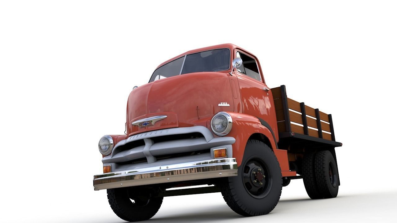 CHEVY 6400 COE FLATBED TRUCK 1954 3D model_7