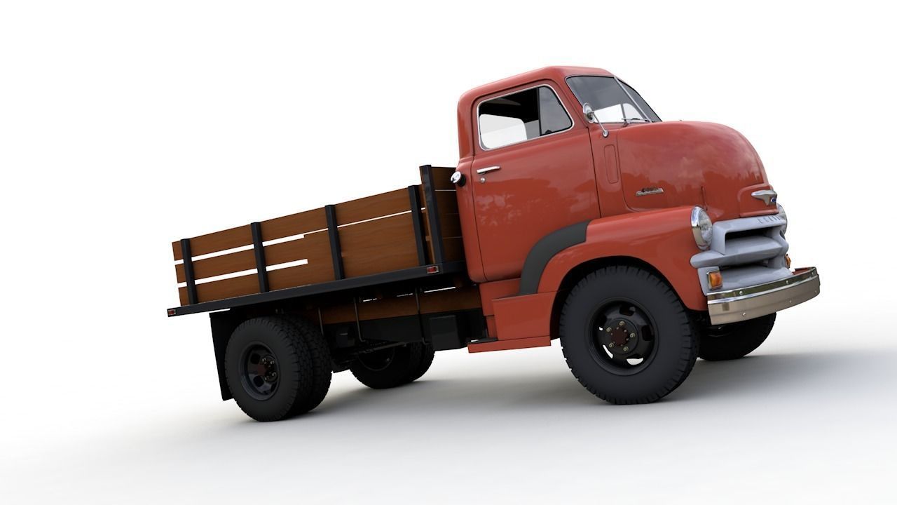 CHEVY 6400 COE FLATBED TRUCK 1954 3D model_12