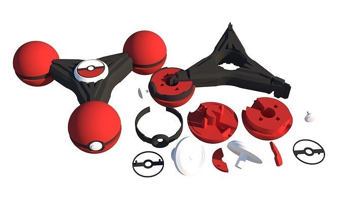 Printed Fidget Spinner Low-poly 3D model