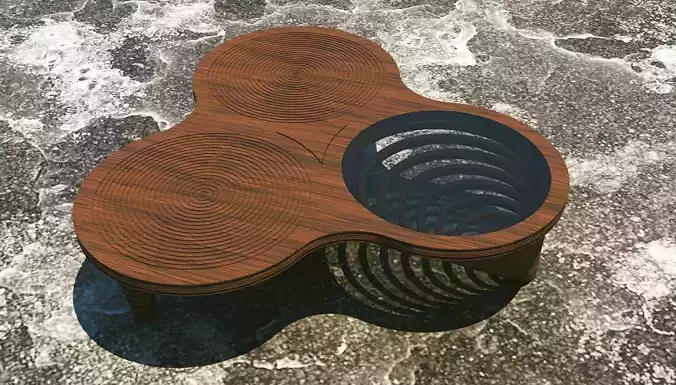table coffee with circular shape 3D model