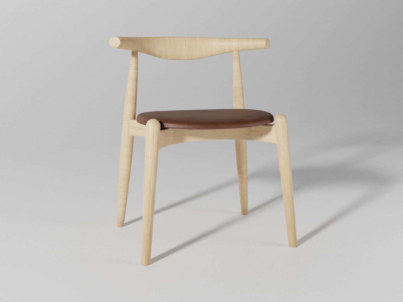 Elbow chair CH20 3D model_7
