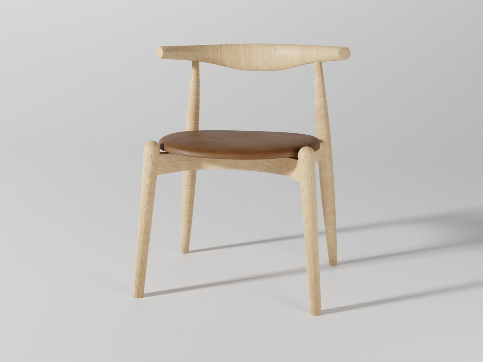 Elbow chair CH20 3D model_2