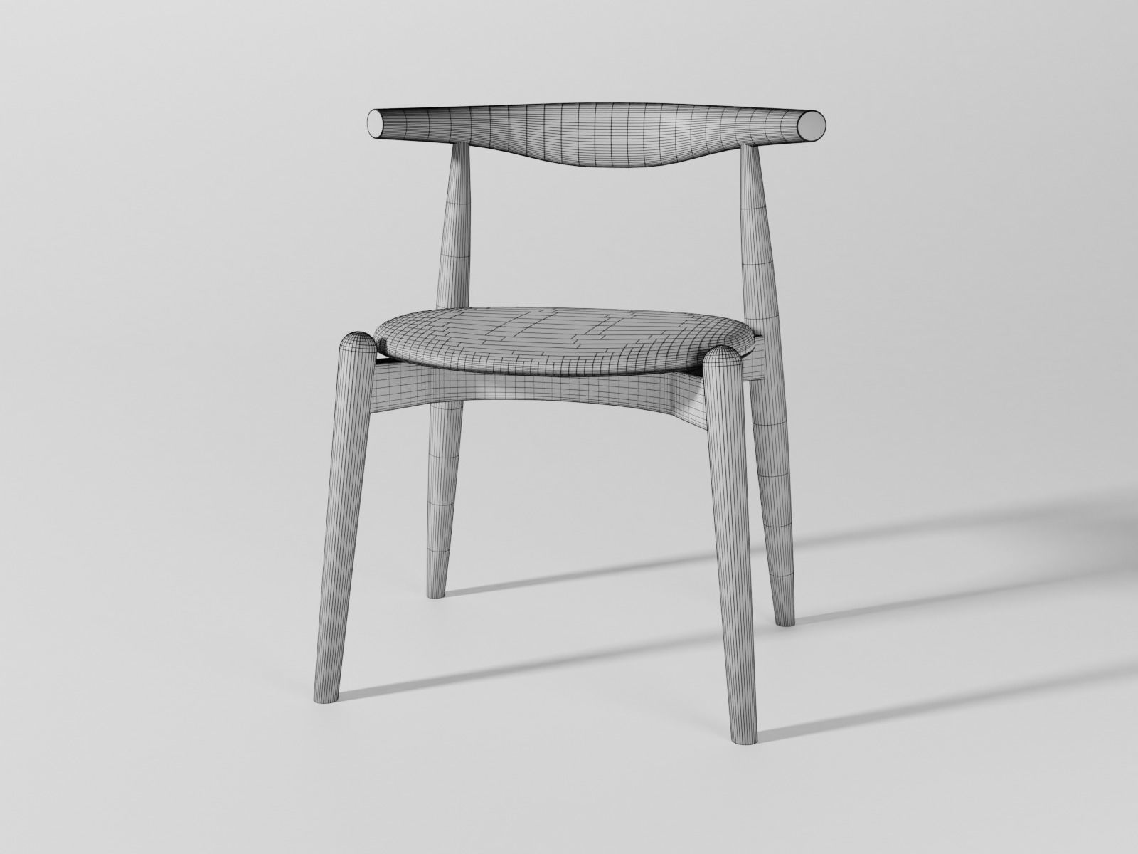 Elbow chair CH20 3D model_16