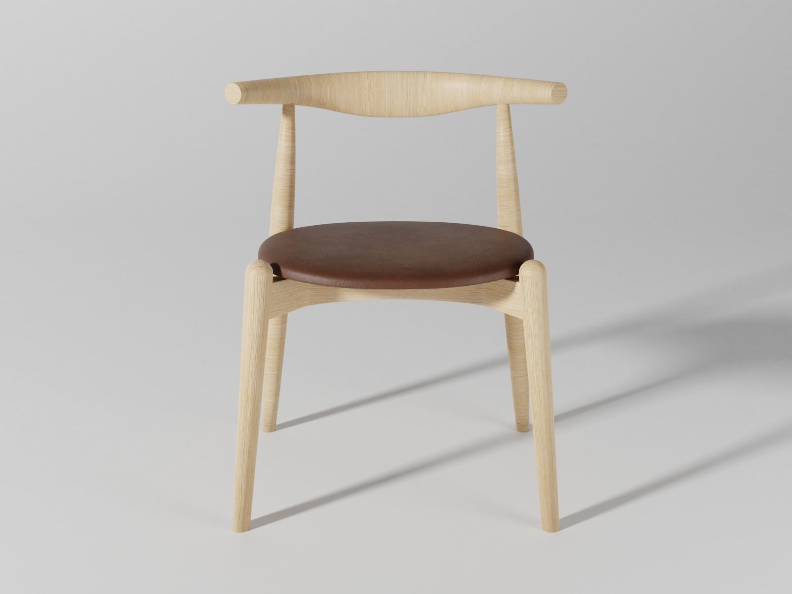 Elbow chair CH20 3D model_6