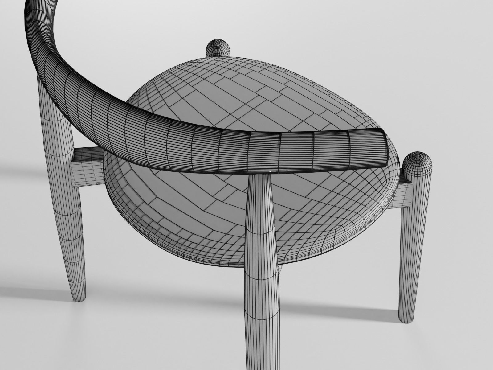 Elbow chair CH20 3D model_17