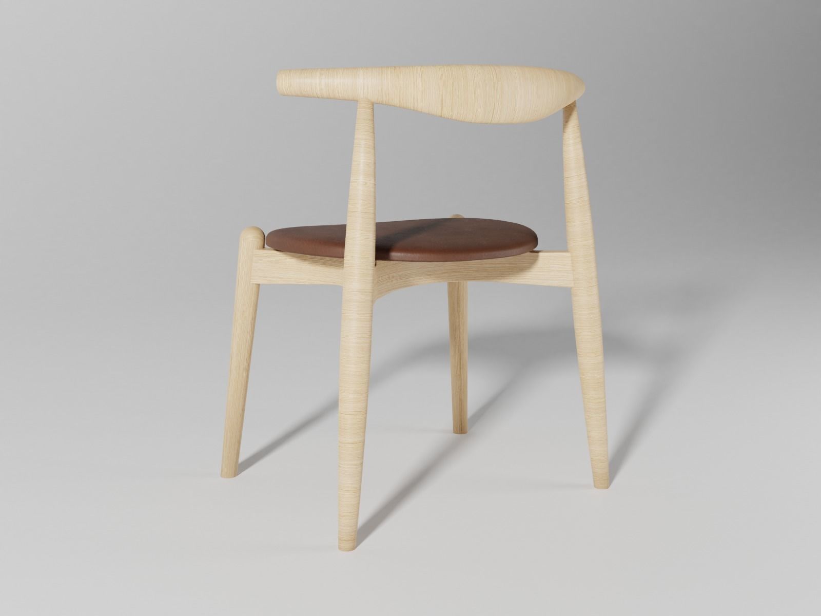 Elbow chair CH20 3D model_11