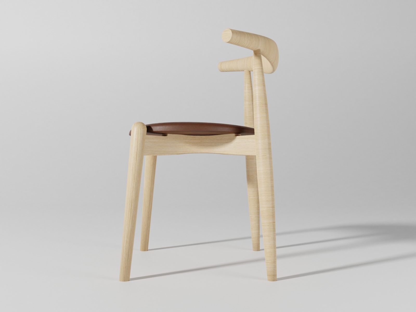 Elbow chair CH20 3D model_12