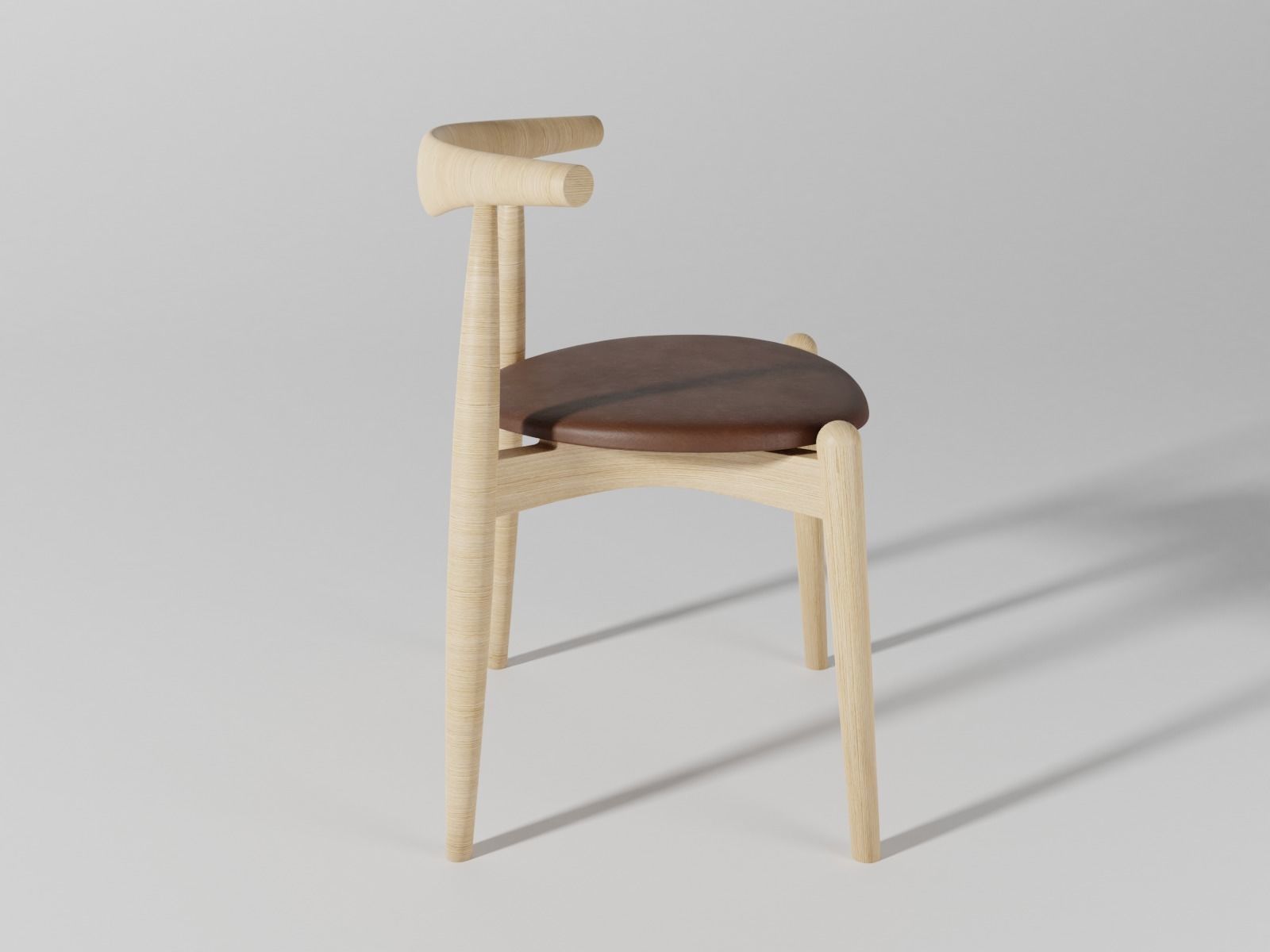 Elbow chair CH20 3D model_8