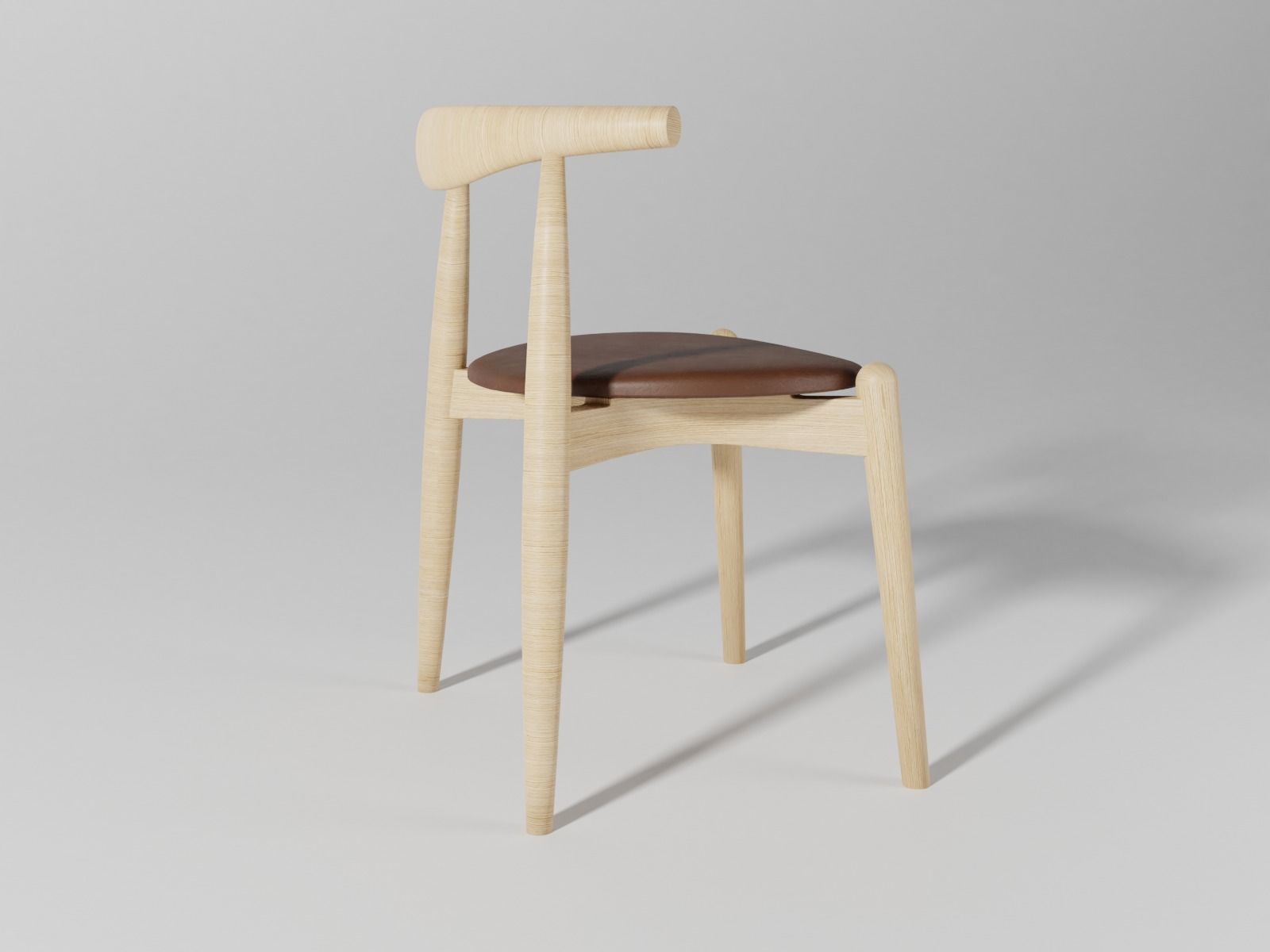 Elbow chair CH20 3D model_9