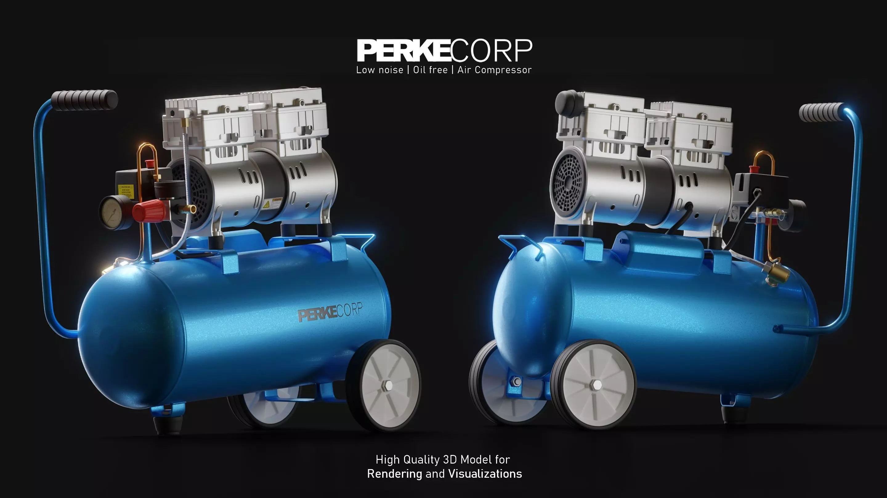 Low Noise Air Compressor 3D model_0