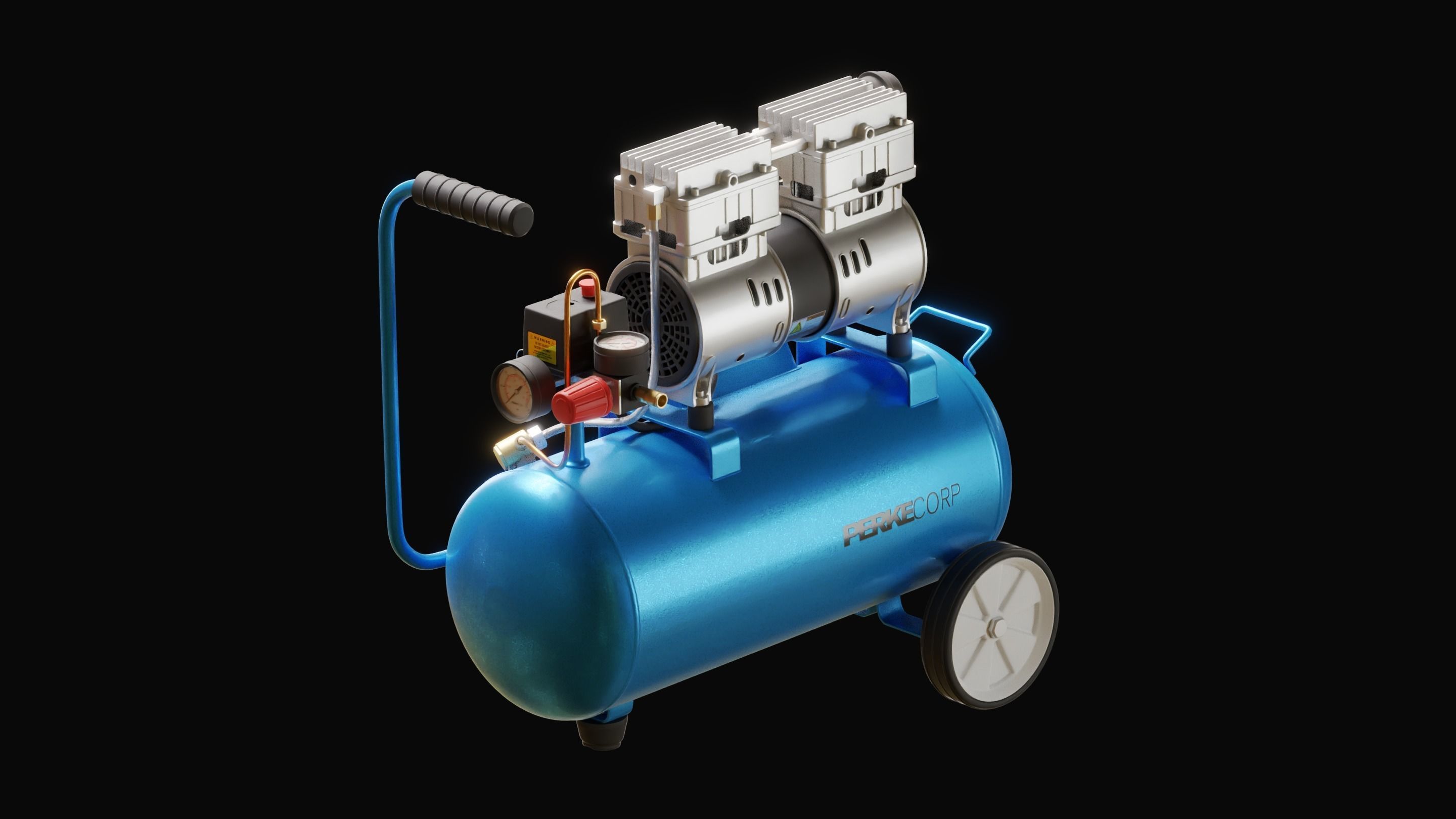 Low Noise Air Compressor 3D model_2