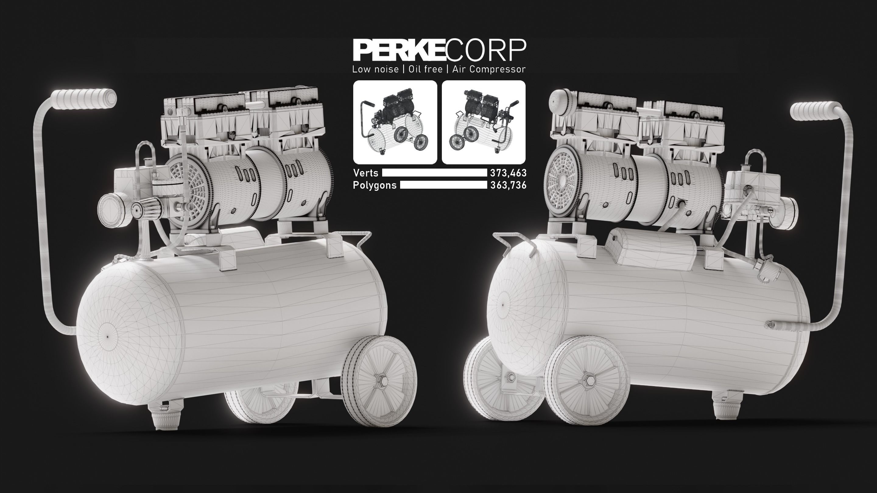 Low Noise Air Compressor 3D model_1