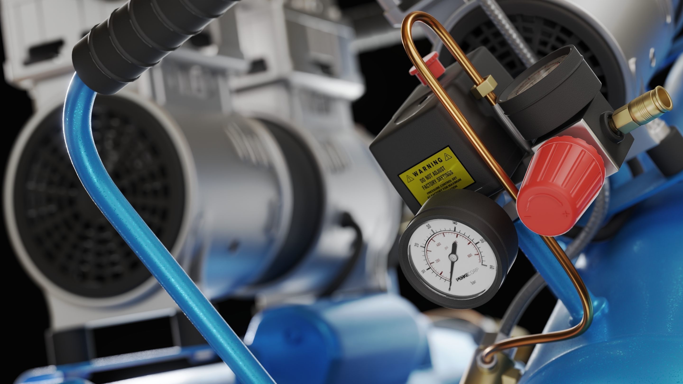 Low Noise Air Compressor 3D model_6