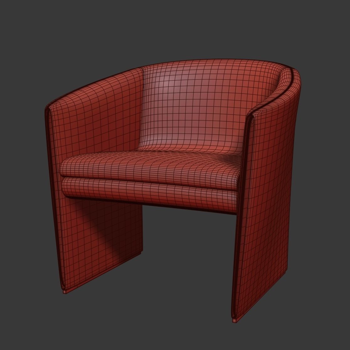 Tacchini Curve Armchair 3D model_3