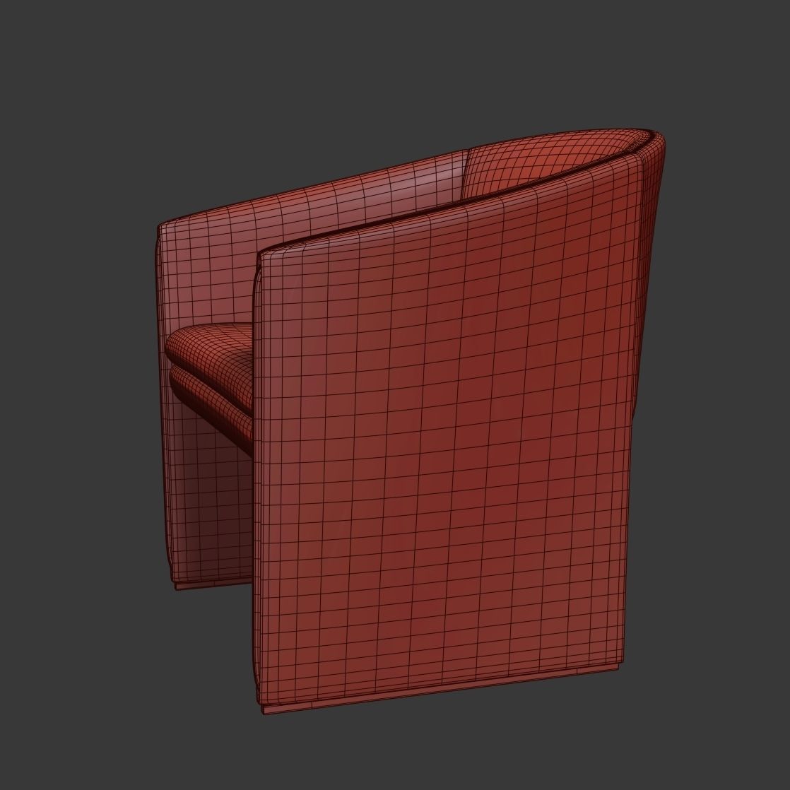 Tacchini Curve Armchair 3D model_4