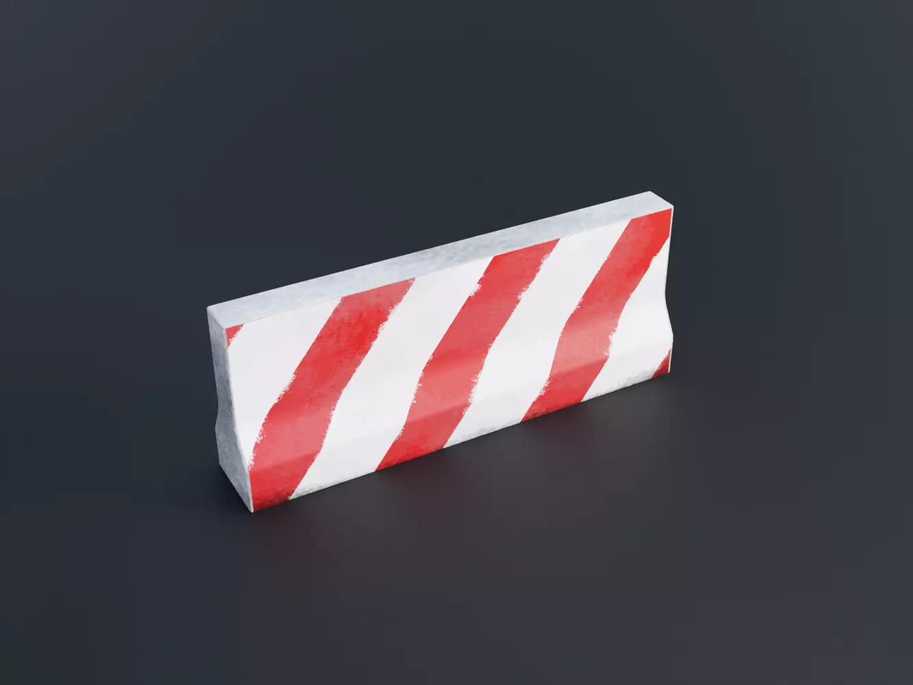 Concrete Construction Barrier Block Lowpoly Free low-poly 3D model