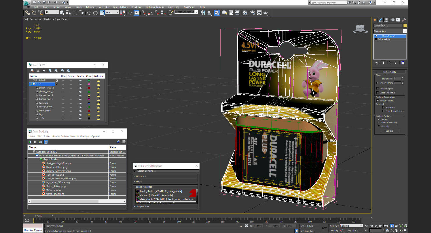 Duracell Plus Power Battery Alkaline 4-5 Volt Pack 3D model_10