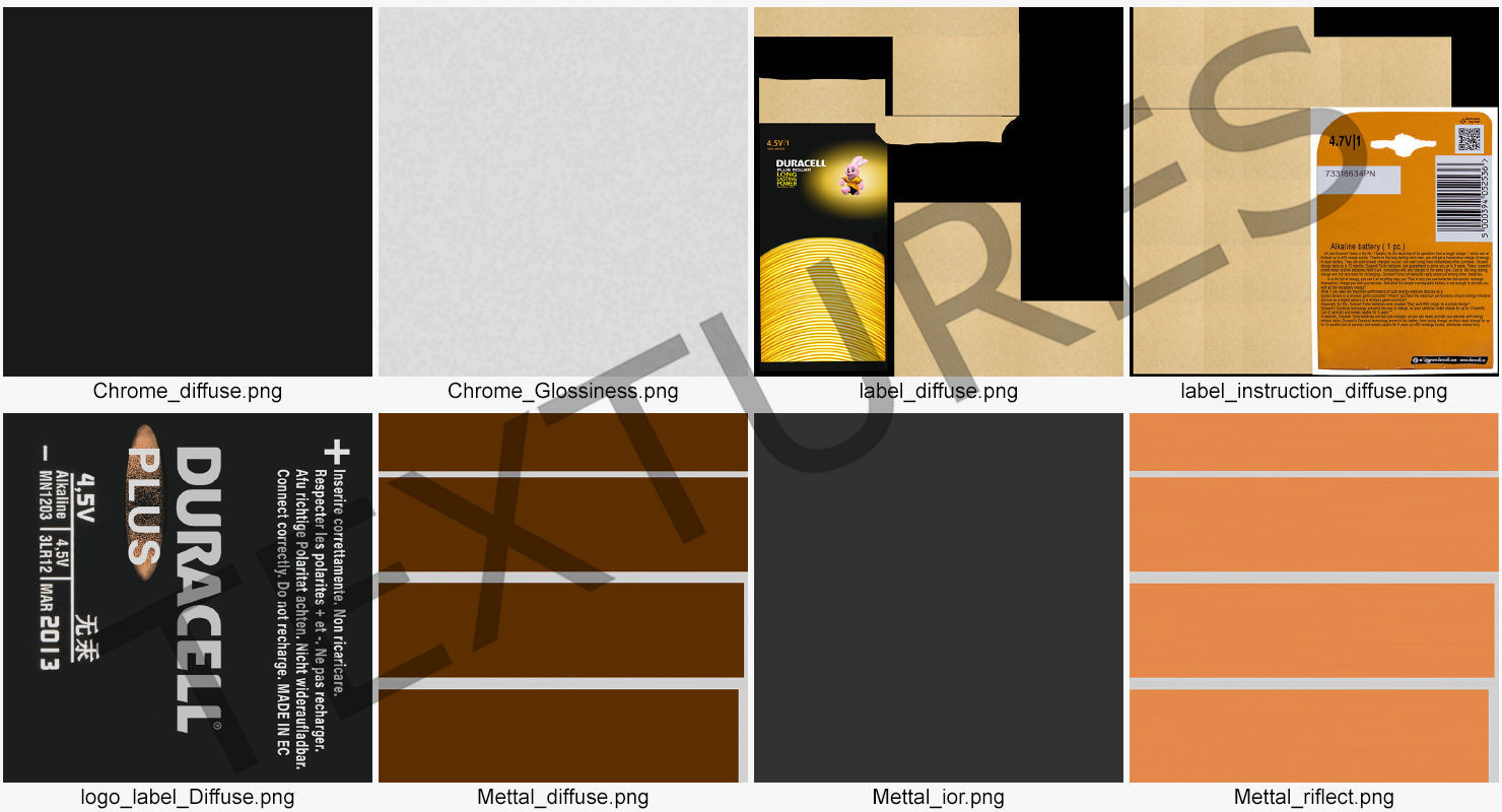 Duracell Plus Power Battery Alkaline 4-5 Volt Pack 3D model_9