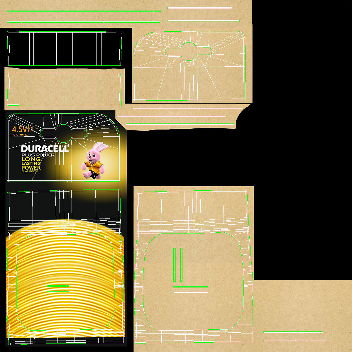 Duracell Plus Power Battery Alkaline 4-5 Volt Pack 3D model_8