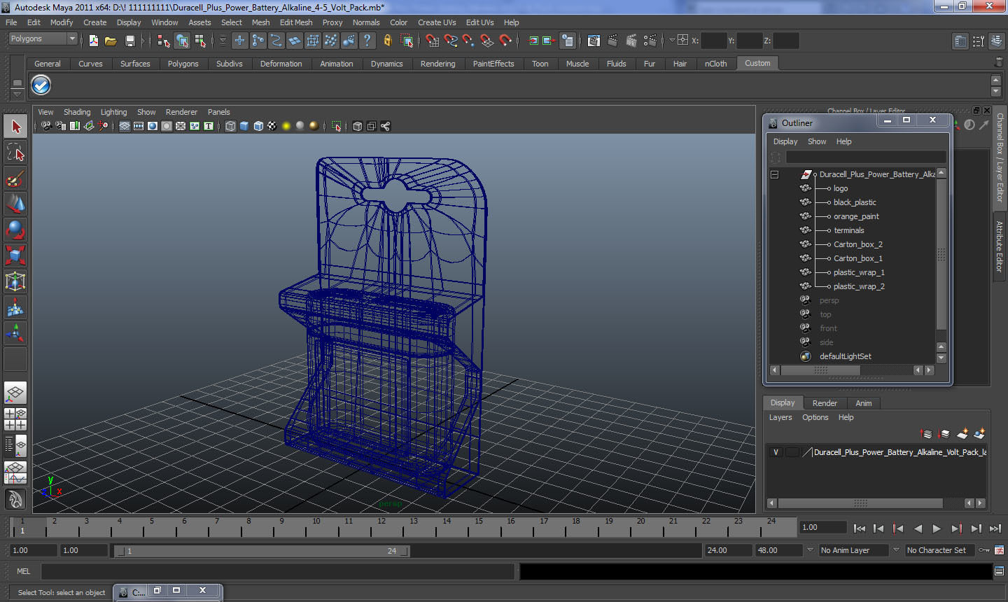Duracell Plus Power Battery Alkaline 4-5 Volt Pack 3D model_12