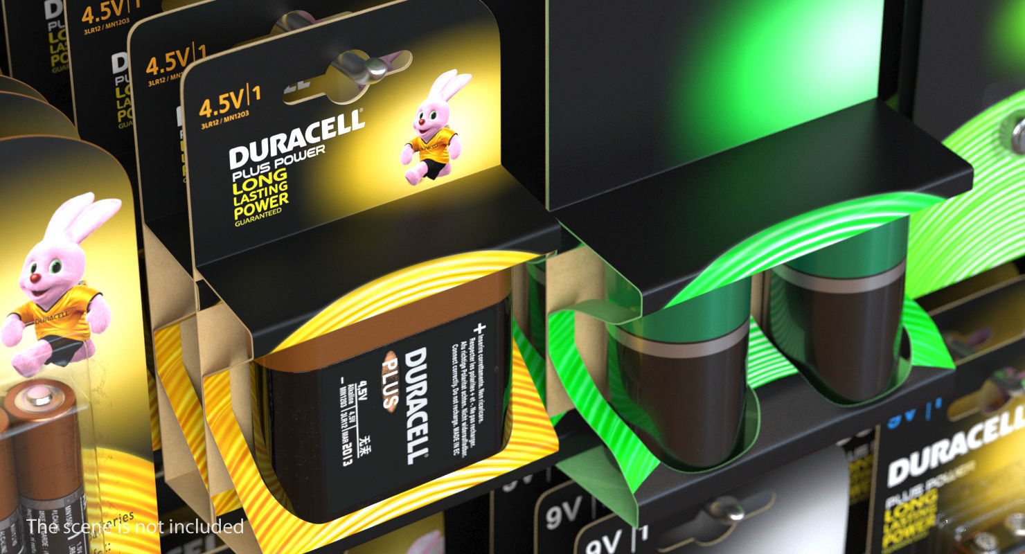 Duracell Plus Power Battery Alkaline 4-5 Volt Pack 3D model_1