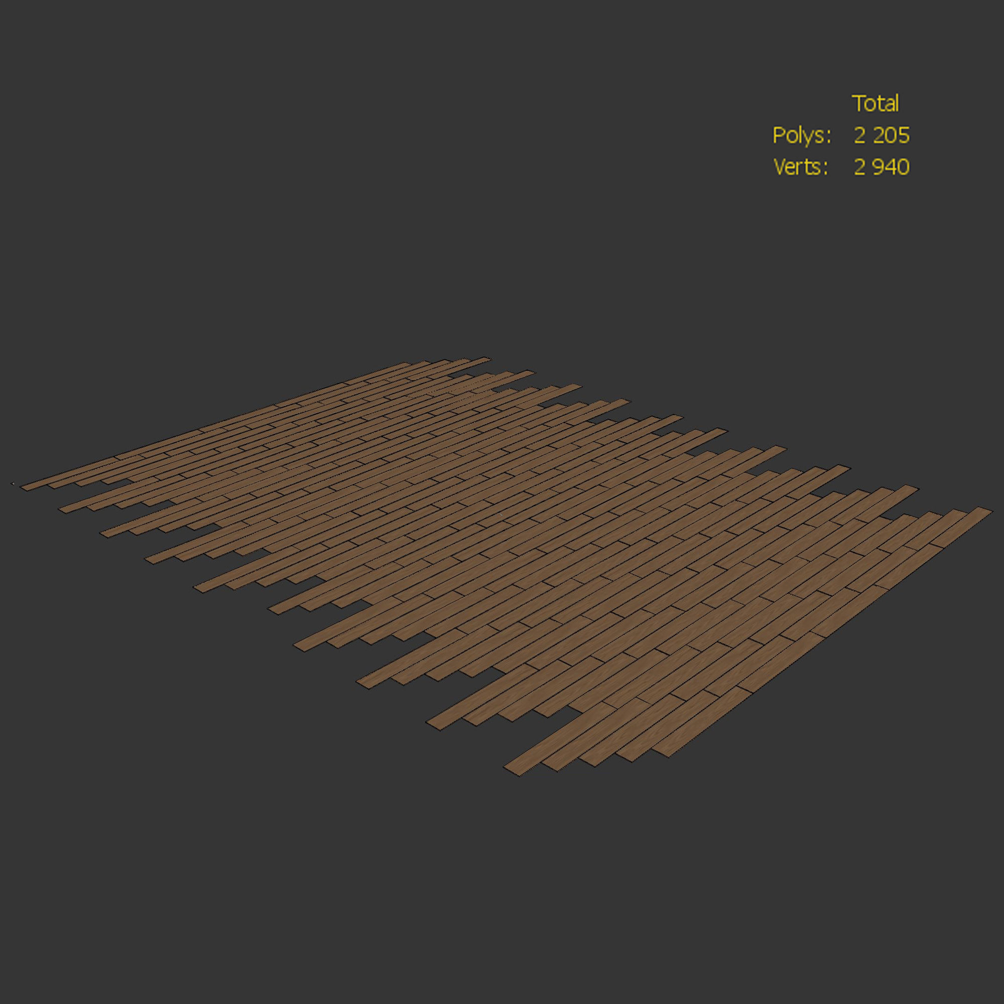 Wood Floor Oak Black Walnut Brushed 3D model_3