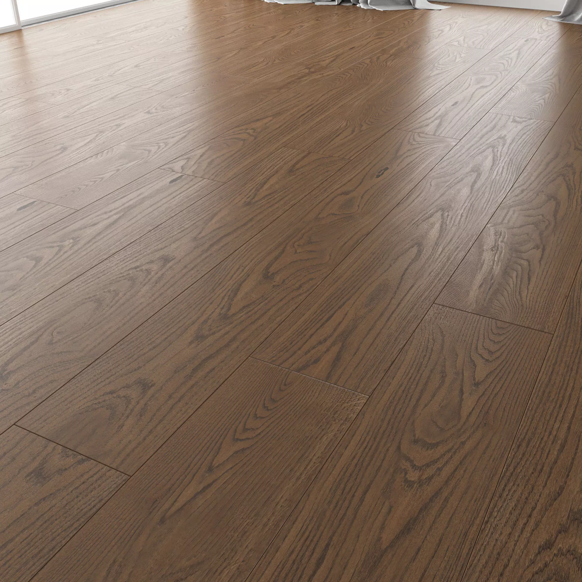 Wood Floor Oak Black Walnut Brushed 3D model_0