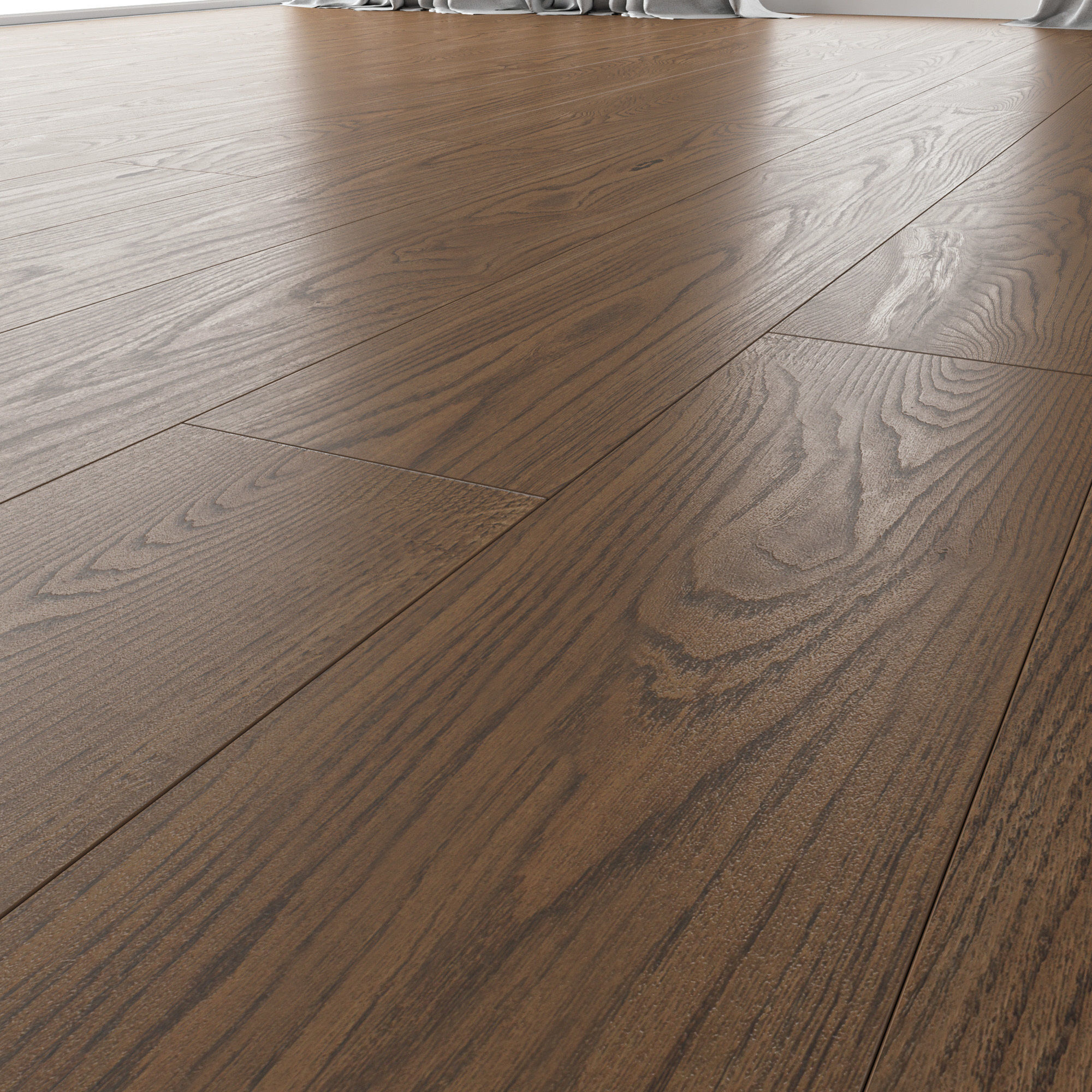 Wood Floor Oak Black Walnut Brushed 3D model_2