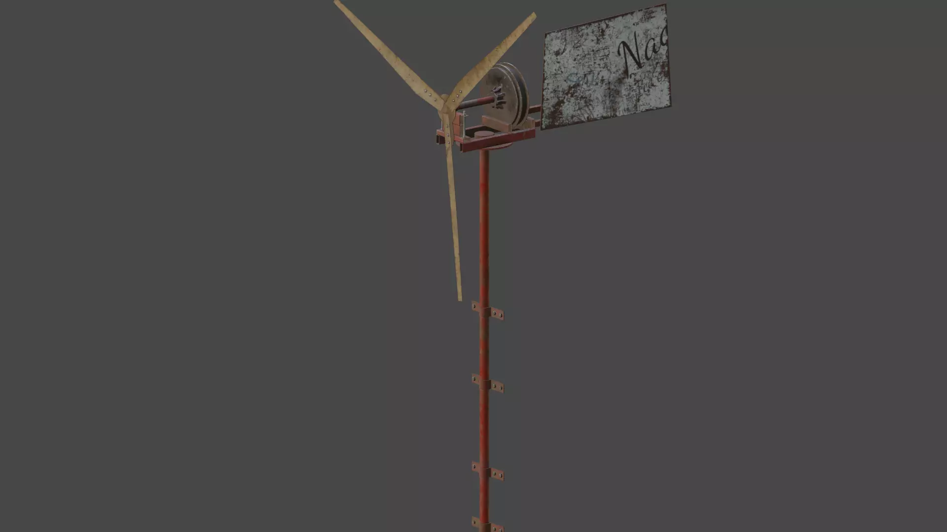 DIY Homemade Wind Turbine Low-poly 3D model