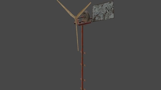 DIY Homemade Wind Turbine Low-poly 3D model
