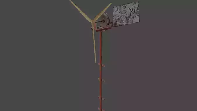 DIY Homemade Wind Turbine Low-poly 3D model