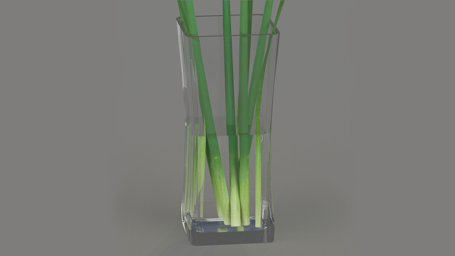 Yellow daffodils in a glass vase 3D model_7