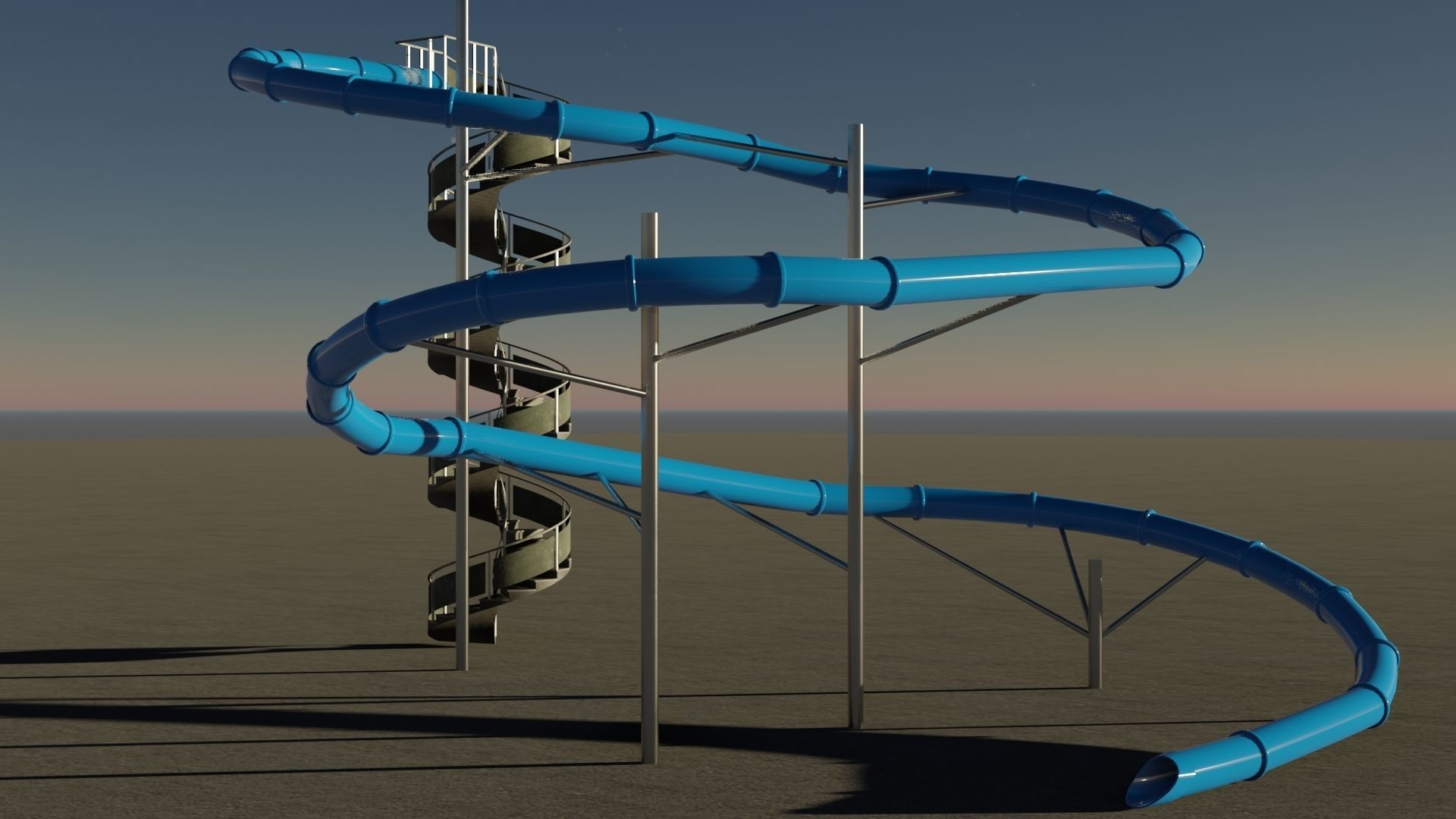 Water Slide 3D model Low-poly 3D model_15