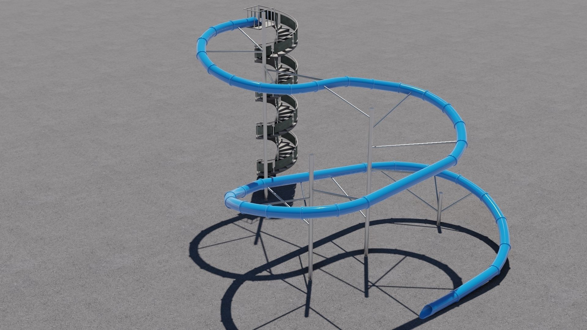 Water Slide 3D model Low-poly 3D model_2