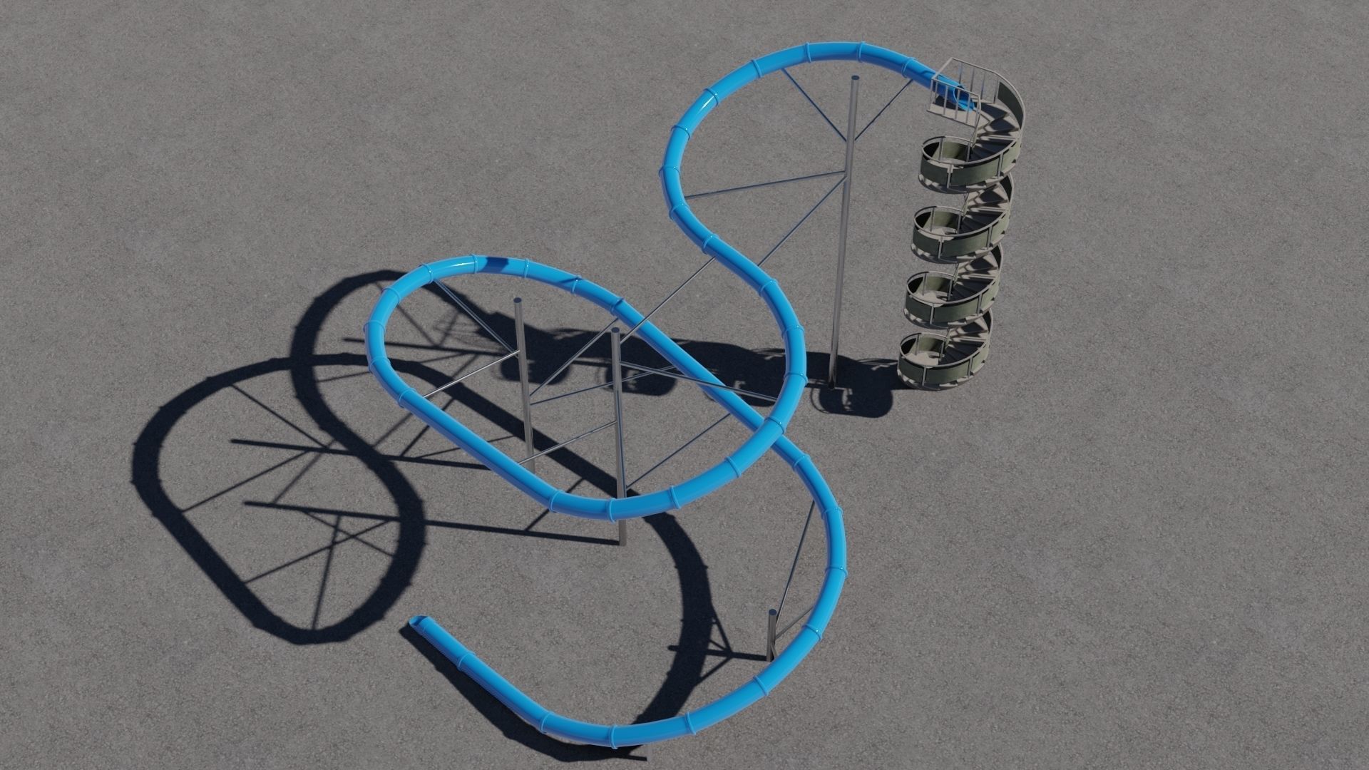 Water Slide 3D model Low-poly 3D model_8