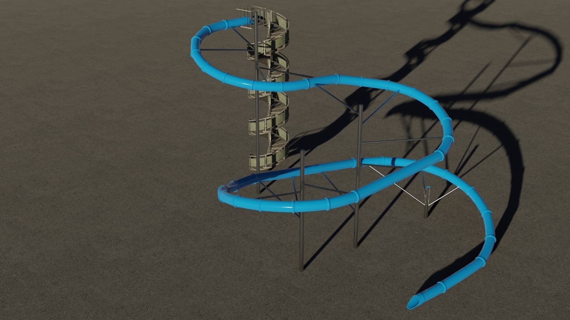 Water Slide 3D model Low-poly 3D model_9