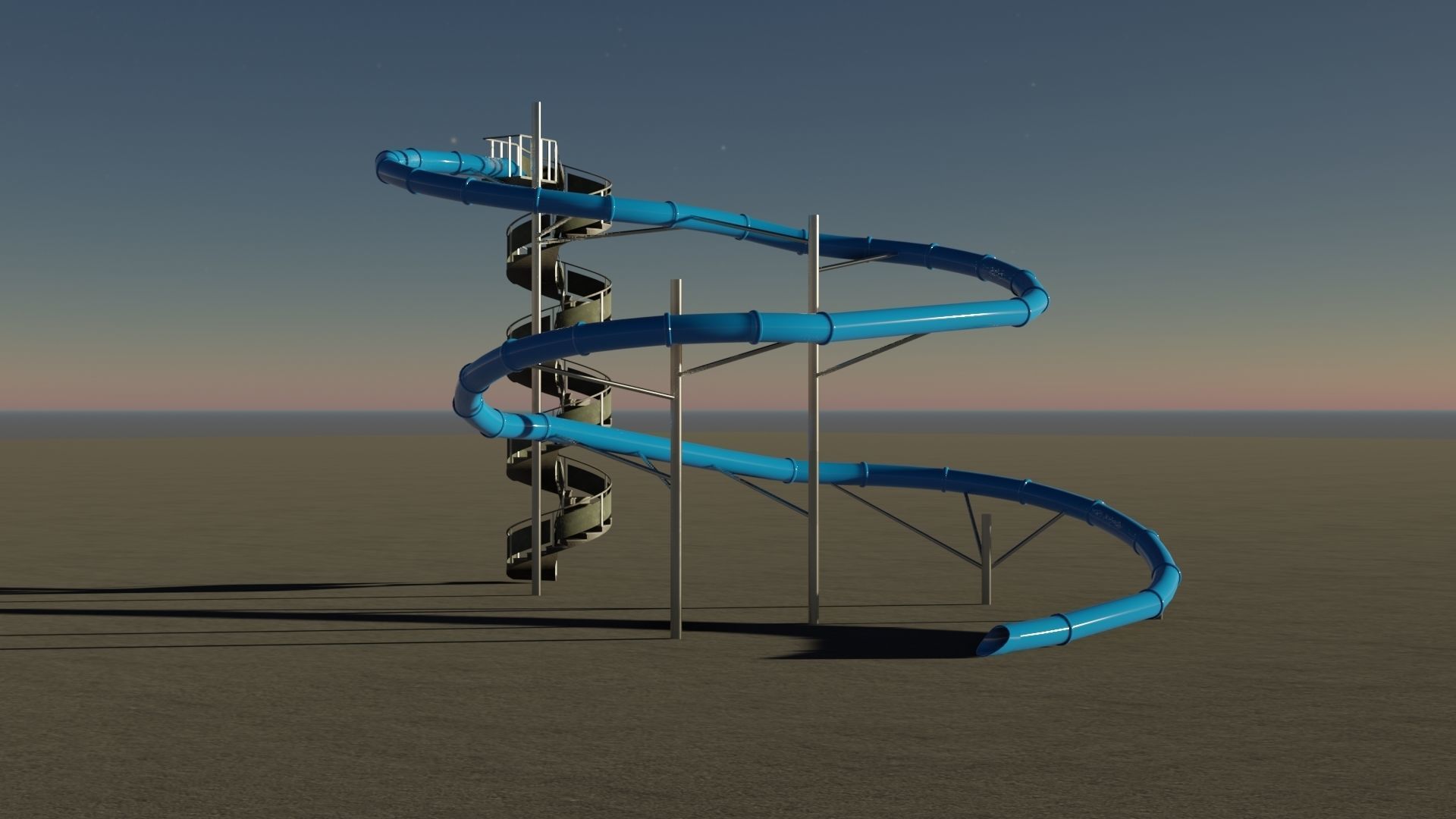 Water Slide 3D model Low-poly 3D model_14