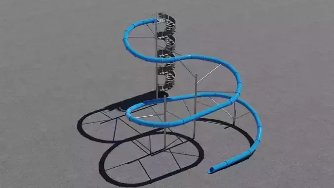 Water Slide 3D model Low-poly 3D model