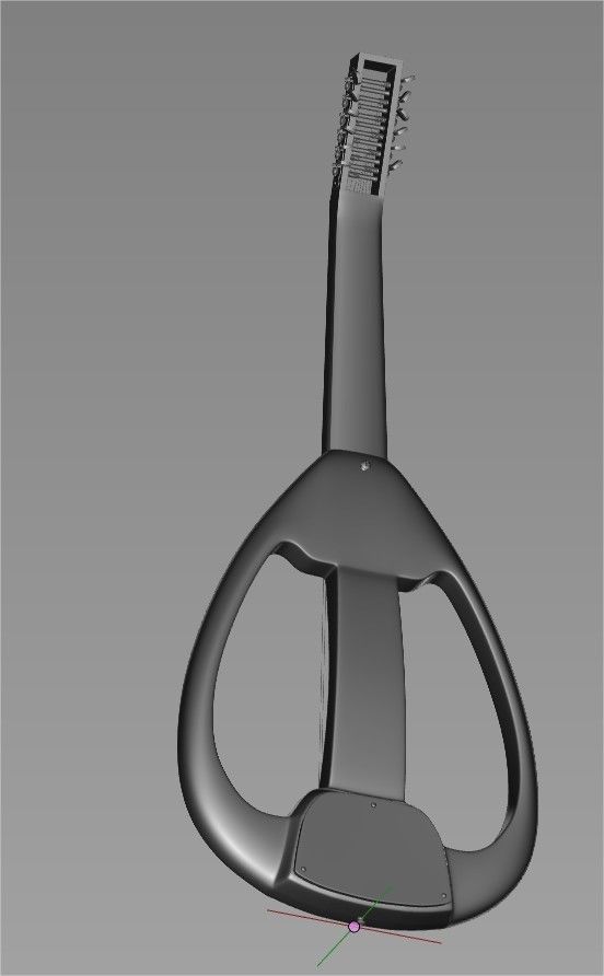 Electric Oud Musical Instrument High Poly 3D print model_4
