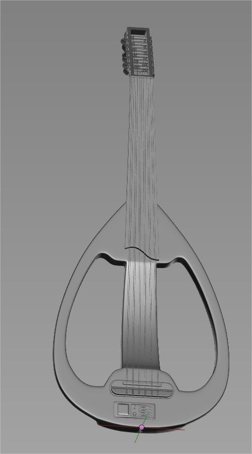 Electric Oud Musical Instrument High Poly 3D print model_3
