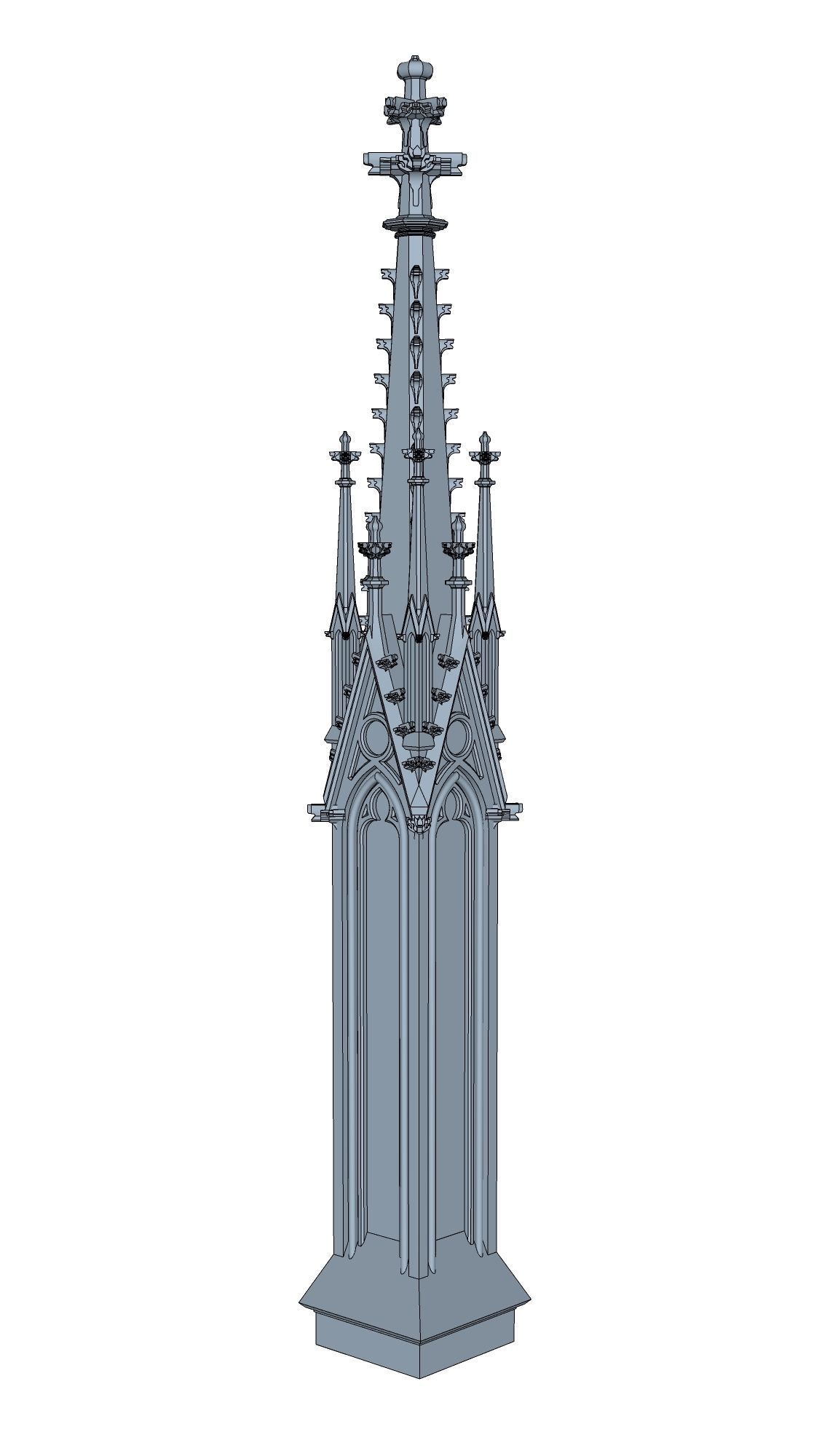 Gothic Spire of Cologne Cathedral 3D print model_2