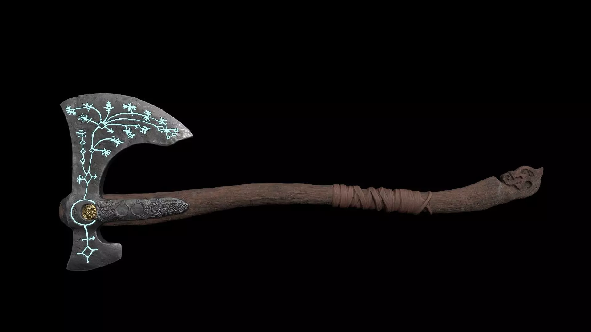 Leviathan Axe-Textured- Game Ready Model Low-poly 3D model_0