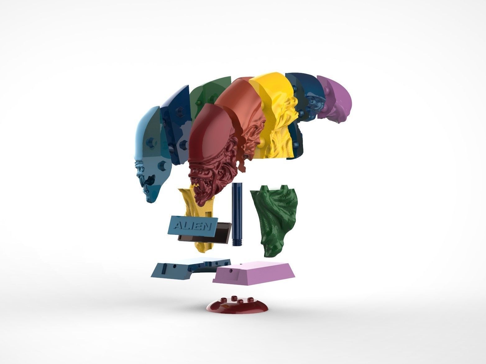 Alien Xenomorph Bust 3D print model_7