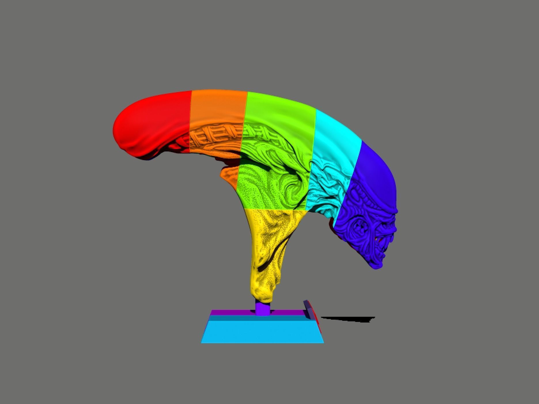 Alien Xenomorph Bust 3D print model_11