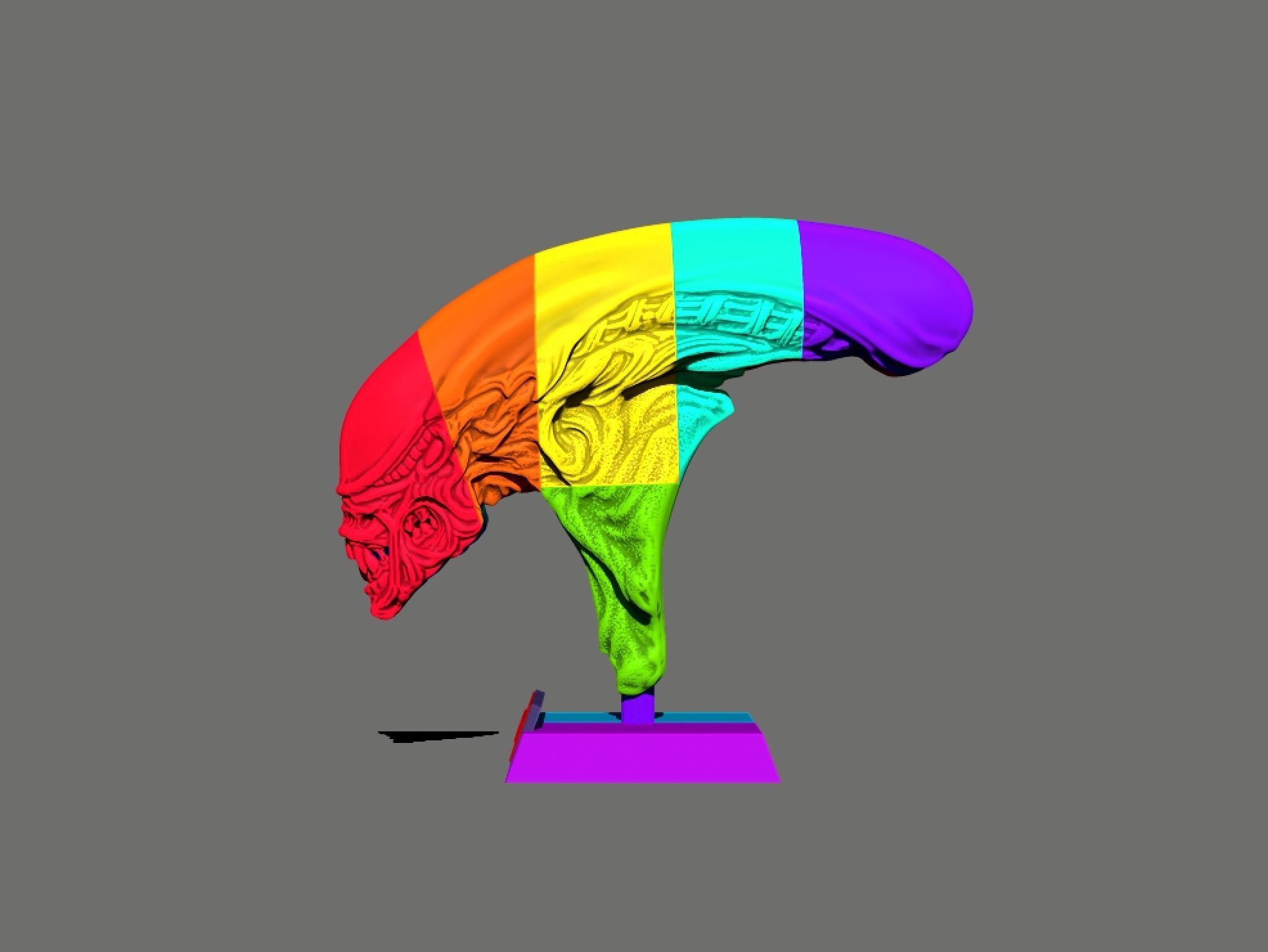 Alien Xenomorph Bust 3D print model_12