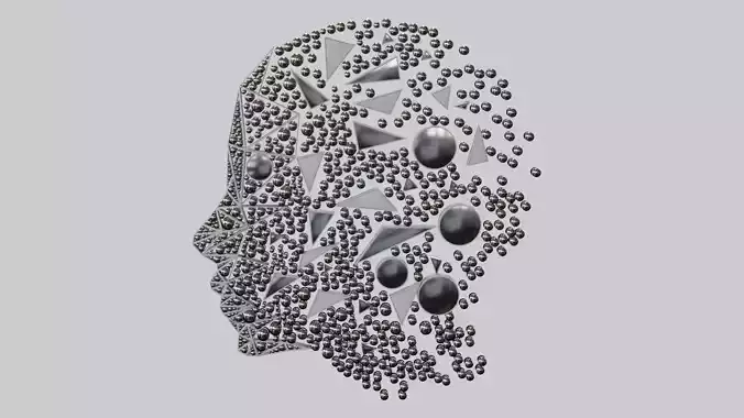 Human head decorative wall items abstract Art blender file 