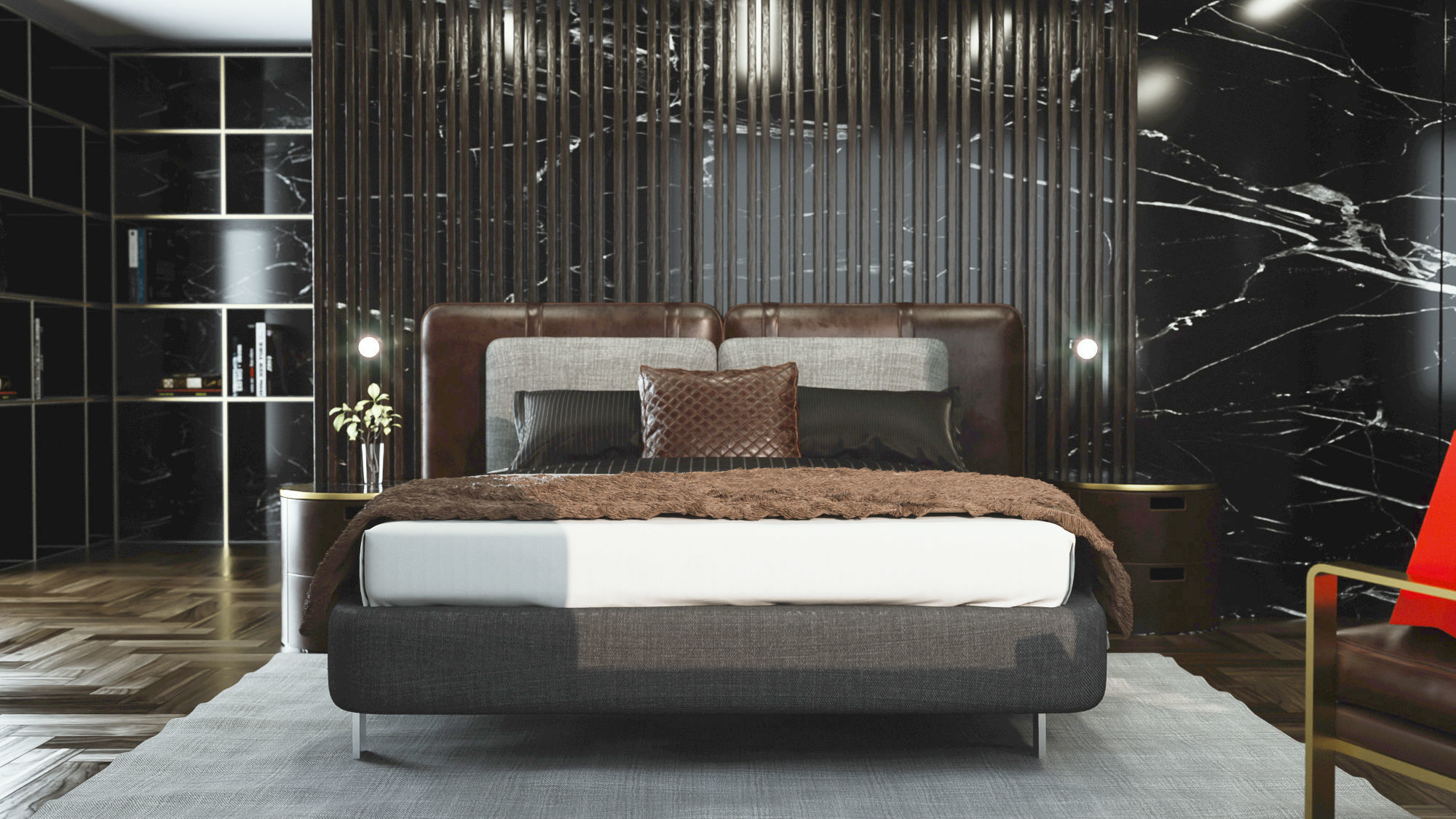 Bedroom interior Octane Render 3D model_1