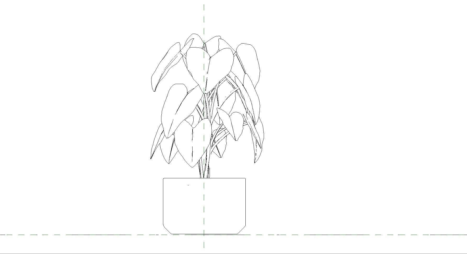 Revit Family plant - four sizes- High quality 3D model 3D model_33