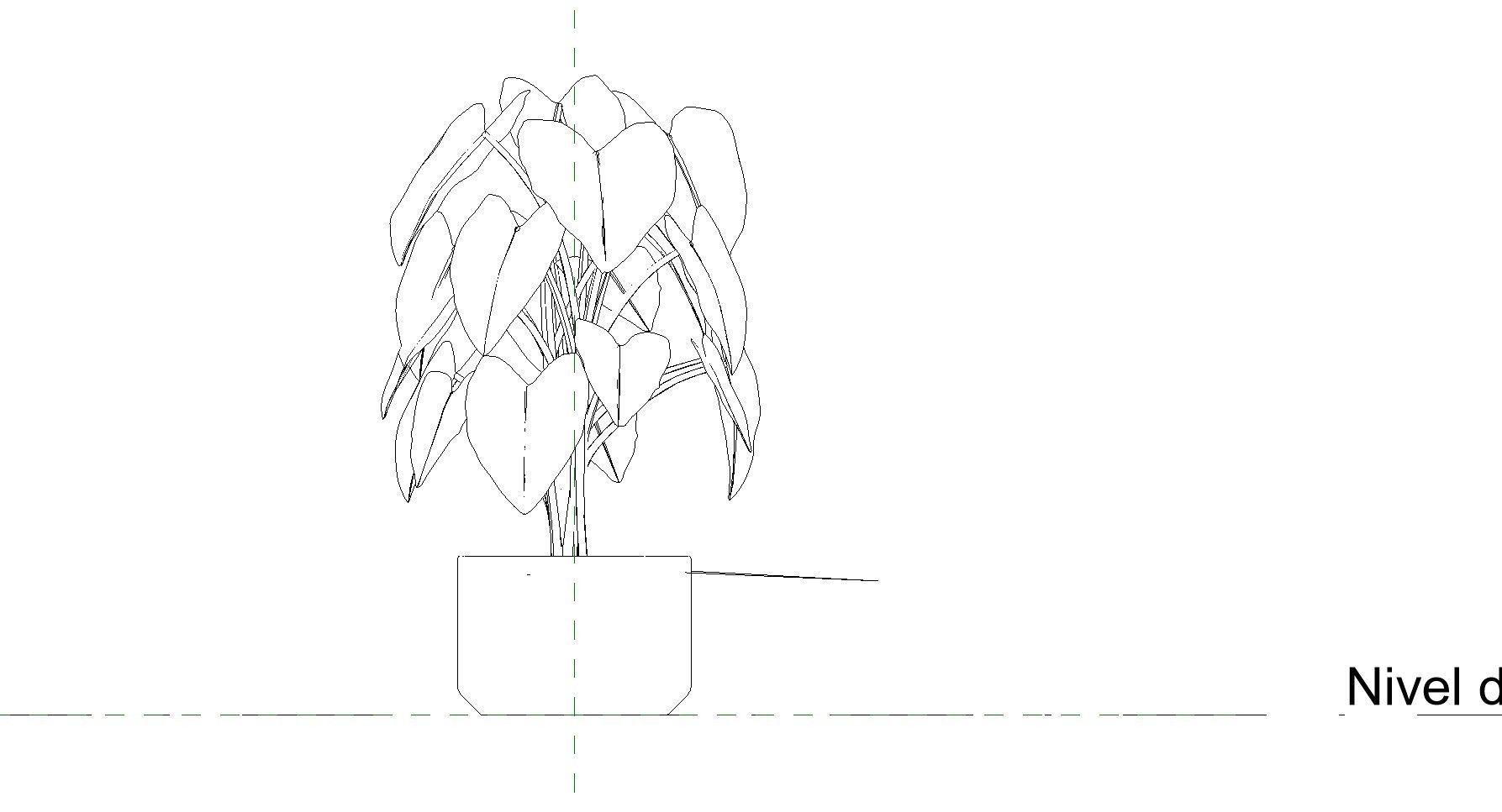 Revit Family plant - four sizes- High quality 3D model 3D model_38