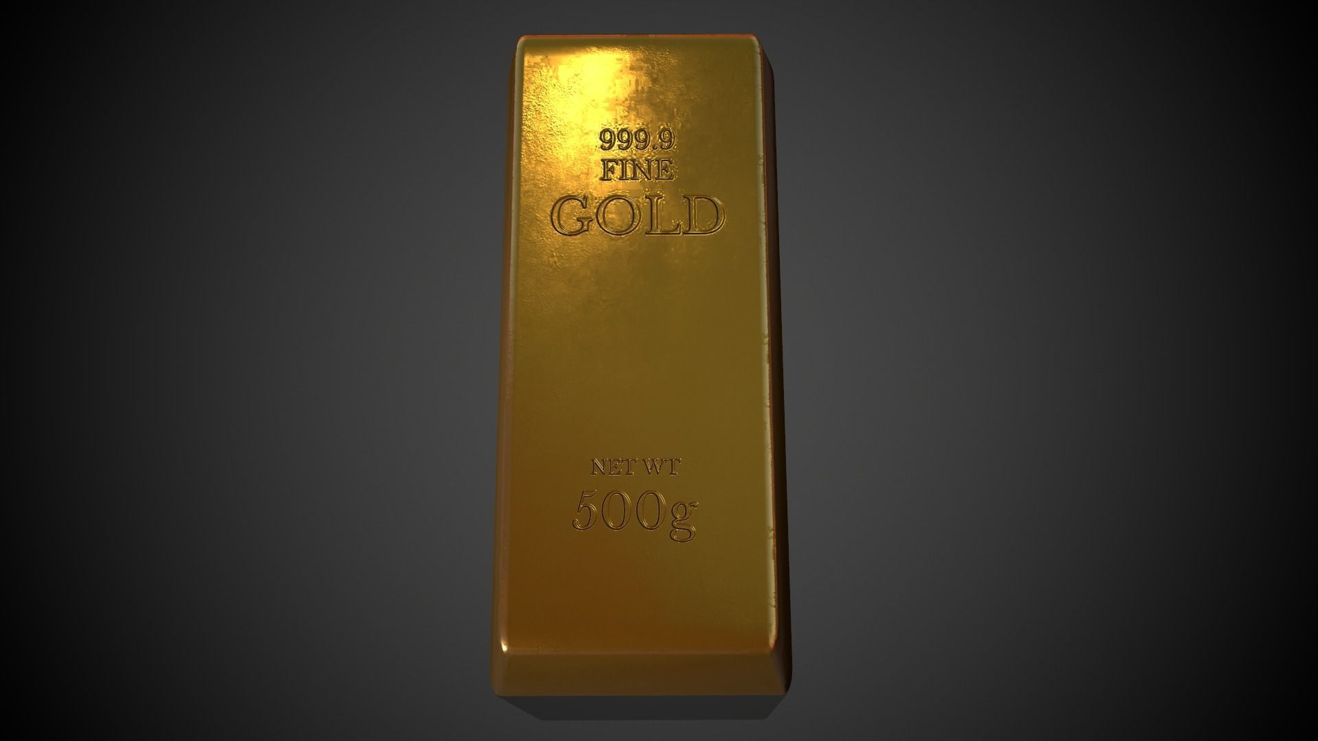 Gold Bar 500g Low-poly 3D model_7